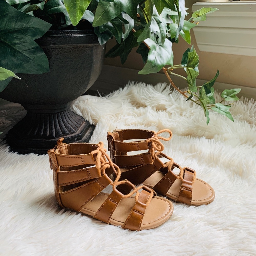 Lace-Up Gladiator Sandals for Toddler Girls SZ 7